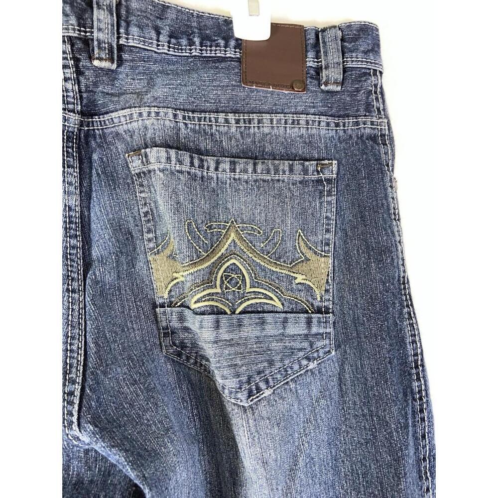 Marx & Dutch Embroidered Jeans Mens 36 x 32 Y2K Street Wear Vintage Urban Design